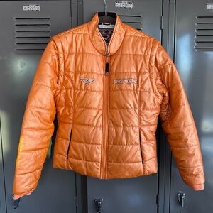 Unique Metallic FXR Glam Girl jacket and vest in Orange